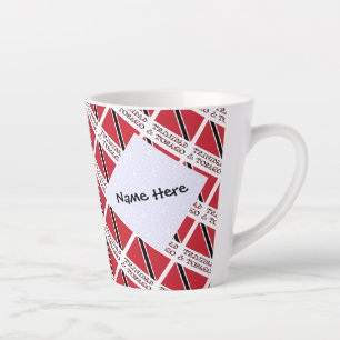 Trinidad Tobago Trinidadian Flag Tiled Personalise Latte Mug