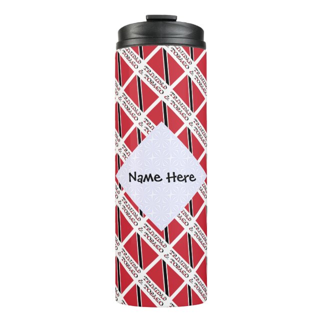 Trinidad-Tobago Trinidadian Flag Tiled Personalise Thermal Tumbler (Front)