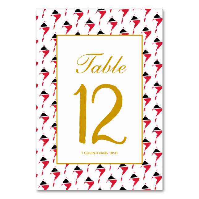TRINIDAD TOBAGO Wedding Banquet Celebration Table Number (Front)
