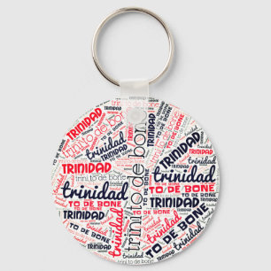 Trinidad Trini To Di Bone Word Cloud Key Ring