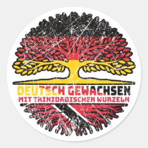 Trinidad und Tobago Trinidadisch Deutschland Classic Round Sticker