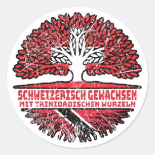 Trinidad und Tobago Trinidadisch Schweizer Schweiz Classic Round Sticker