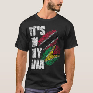 Trinidadian And Guyanese Mix DNA Flag Heritage T-Shirt
