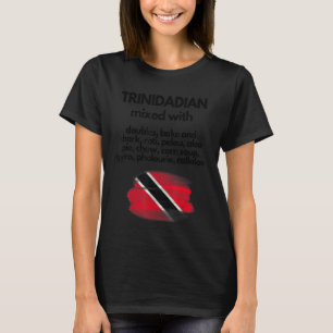 Trinidadian Mixed With Trini Food Proud Trini Fla T-Shirt