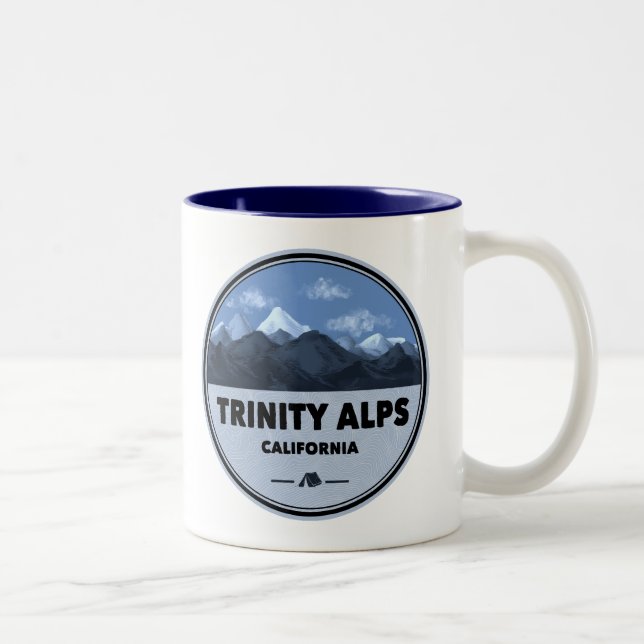 Trinity Alps California Camping Two-Tone Coffee Mug (Right)