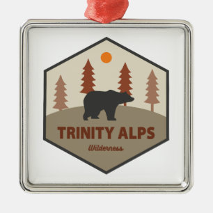 Trinity Alps Wilderness California Bear Metal Tree Decoration
