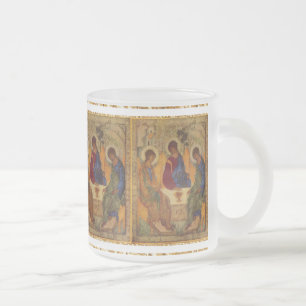 Trinity Angels At Mamre Frosted Glass Coffee Mug