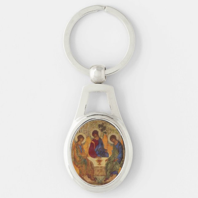 Trinity Angels At Mamre  Key Ring (Front)