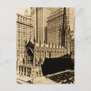 Trinity Church & Church Yard Lower Manhattan NYC Postcard