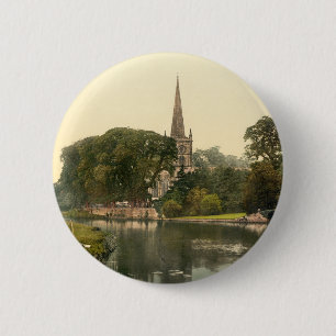 Trinity Church I, Stratford-upon-Avon, England 6 Cm Round Badge