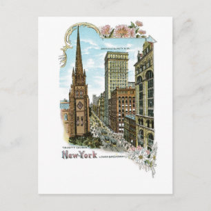 Trinity Church. New-York, Lower Broadway Postcard