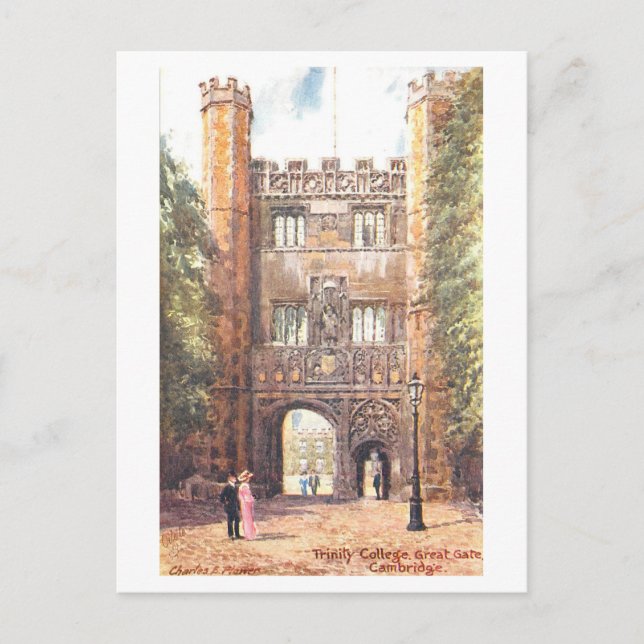 Trinity College Cambridge Vintage Postcard (Front)