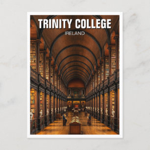 Trinity College Dublin Ireland Library Postcard