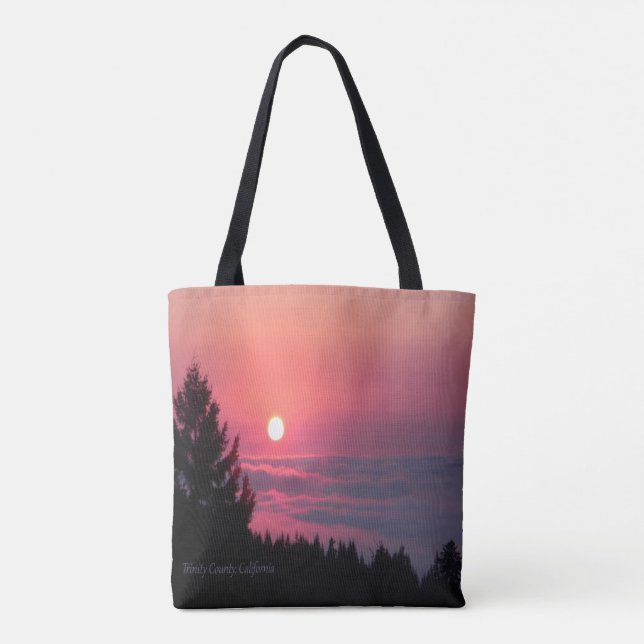 Trinity County, California sunset... Tote Bag (Back)