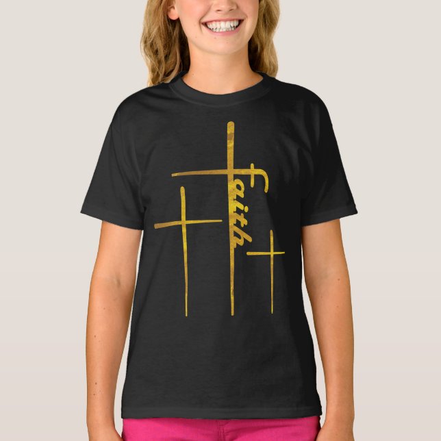 Trinity Cross Christian Faith Kids Boys Girls T-Shirt (Front)
