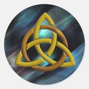 Trinity Knot Celtic Blue Metal Glitter Classic Round Sticker
