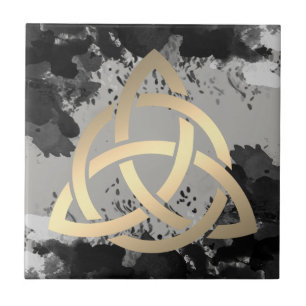 Trinity Knot Celtic Dark Clouds Sky Tile