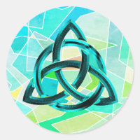 Trinity Knot Celtic Geometric Blue Metal Glitter