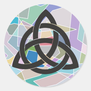 Trinity Knot Celtic Geometric Watercolor blocks Classic Round Sticker