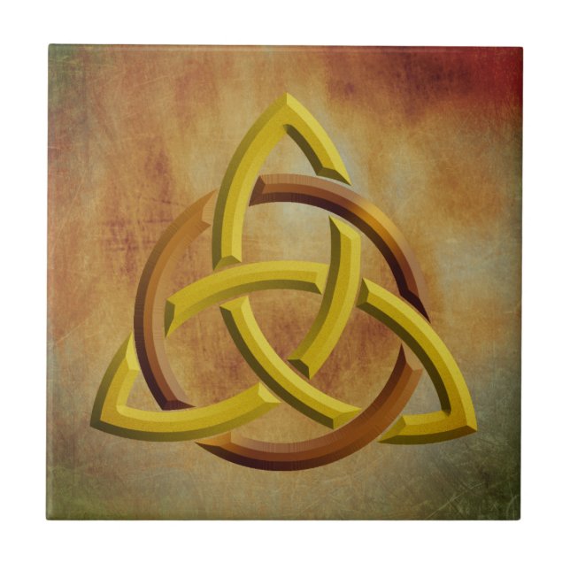 Trinity Knot Celtic Grunge Vintage Tile (Front)