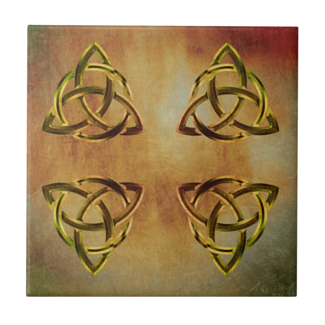 Trinity Knot Celtic Grunge Vintage Tile (Front)