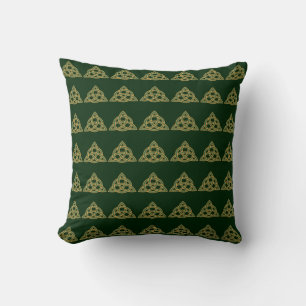 Trinity Knot Green Throw Pillows