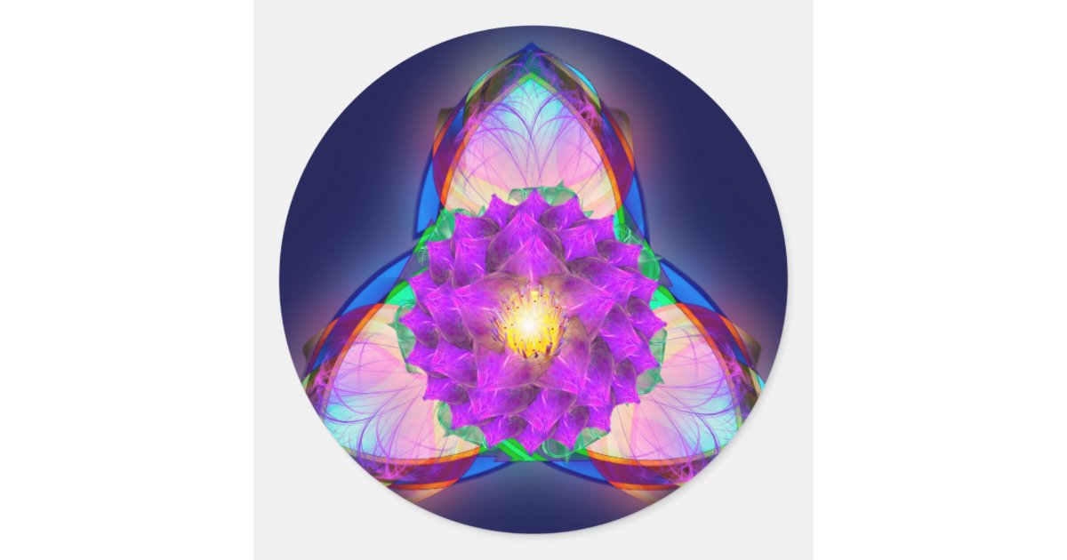 Trinity Lotus Classic Round Sticker | Zazzle