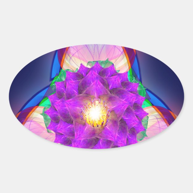 Trinity Lotus Oval Sticker (Front)