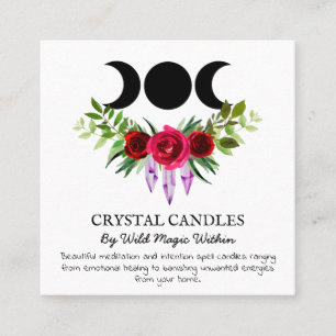 Trinity Moon Intention Crystal Candle Spell Square Business Card