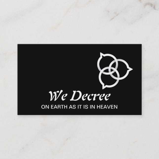 Trinity Speech Bubble Logo (white) Business Card (Front)