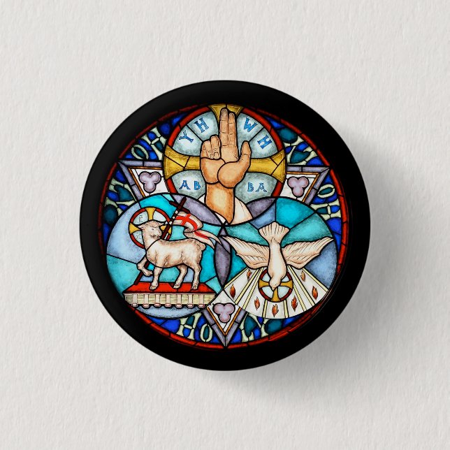 Trinity The Father, The Son And Holy Spirit Symbol 3 Cm Round Badge (Front)
