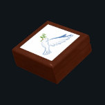 Trinket Box Dove<br><div class="desc">Trinket box shown in golden oak wood with a dove print. Customise this item or buy as is.</div>