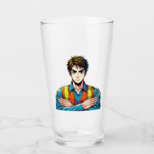 Trinkglas mit Manga-Sicherheitsfachmann Glass