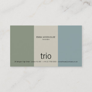 Trio Cadet Blue, Sea Green & Grey Business Card