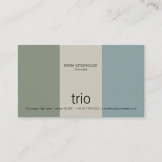 Trio Cadet Blue, Sea Green & Grey Business Card