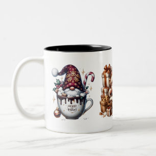 Trio Christmas Gnomes Hot Cocoa Two-Tone Coffee Mug