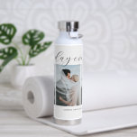 Trio Collage EDITABLE COLOR Water Bottle<br><div class="desc">Visit our shop at www.berryberrysweet.com for stylish and modern stationery and personalised gifts.</div>