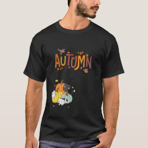 Trio Cute Pumpkin Cats Hello Fall Autumn T-Shirt