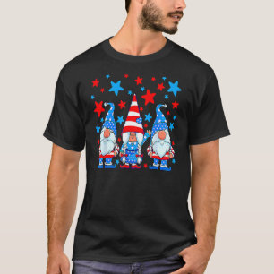 Trio Gnomes 4th Of July Fun Us Flag Pride Patrioti T-Shirt