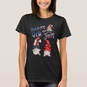 Trio Gnomes Cute Us Flag Independence Day 4th Of J T-Shirt