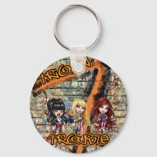 Trio In Trouble Keychain2 Key Ring