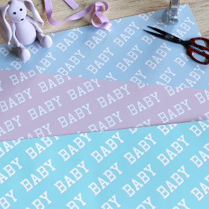 Trio of Baby Shower Wrapping Paper Sheets