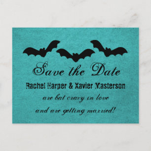 Trio of Bats Halloween Save the Date Postcard