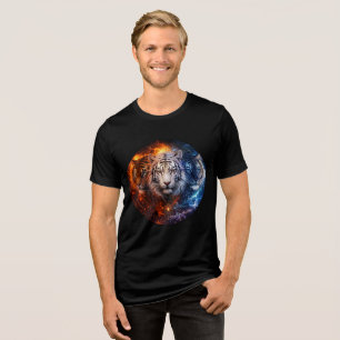Trio of Elemental Tigers – Fire, Ice & Spirit Tri-Blend Shirt