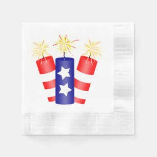 Trio of Firecrackers for the 4th of July Napkin