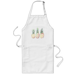 Trio of Geometric Pineapples – Colorful Watercolor Long Apron