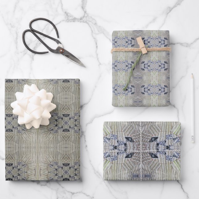 Trio of Gift Wraps for Him Wrapping Paper Sheet (Front)