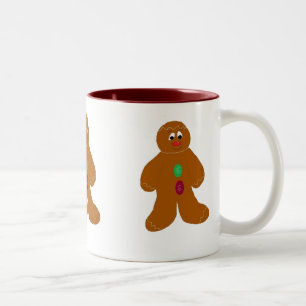 Trio of Gingerbread Men Two-Tone Coffee Mug