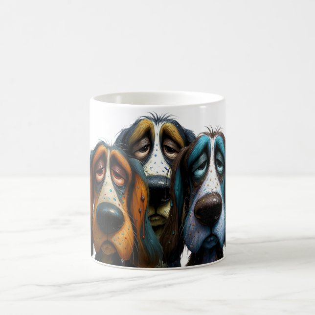 Trio of Grumpy Dogs with Comic Swagger Coffee Mug (Center)