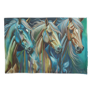Trio of Horses  Pillowcase